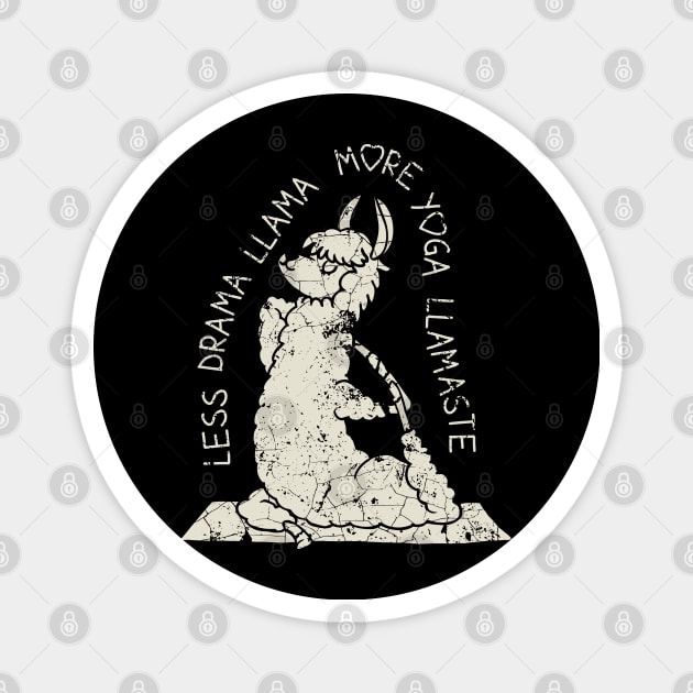 Less Drama More Yoga Llama Magnet by huebucket